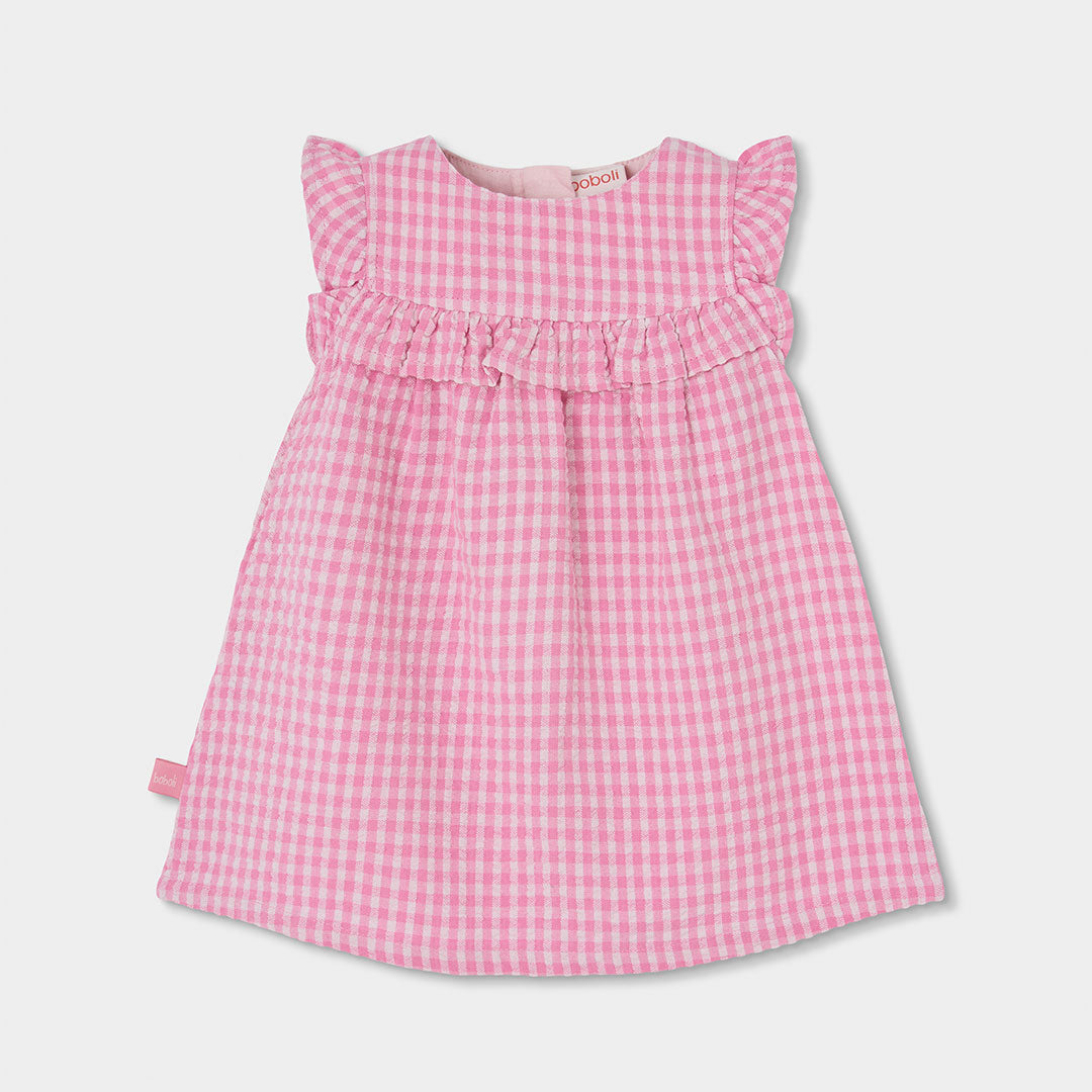 Baby checkered poplin dress