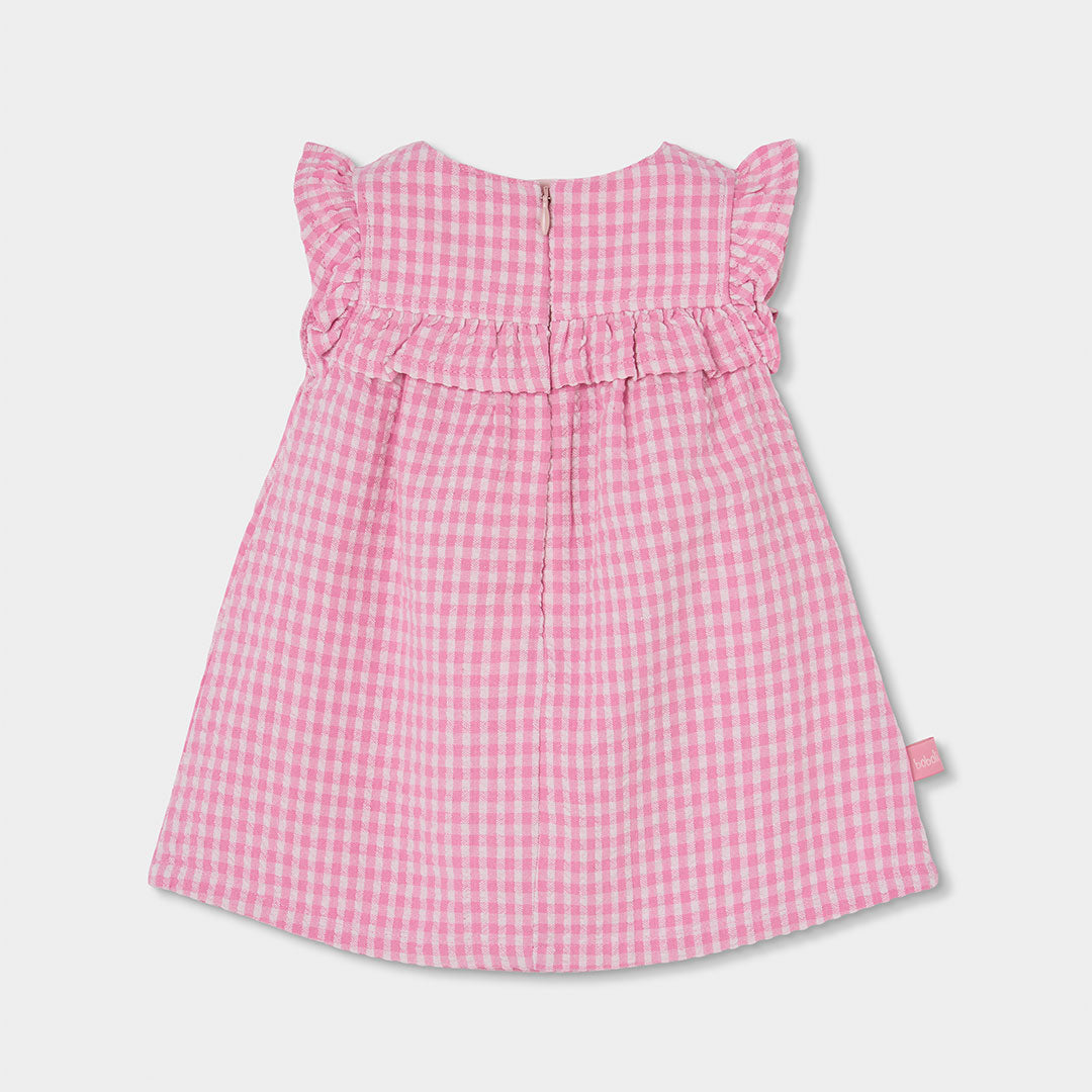 Baby checkered poplin dress