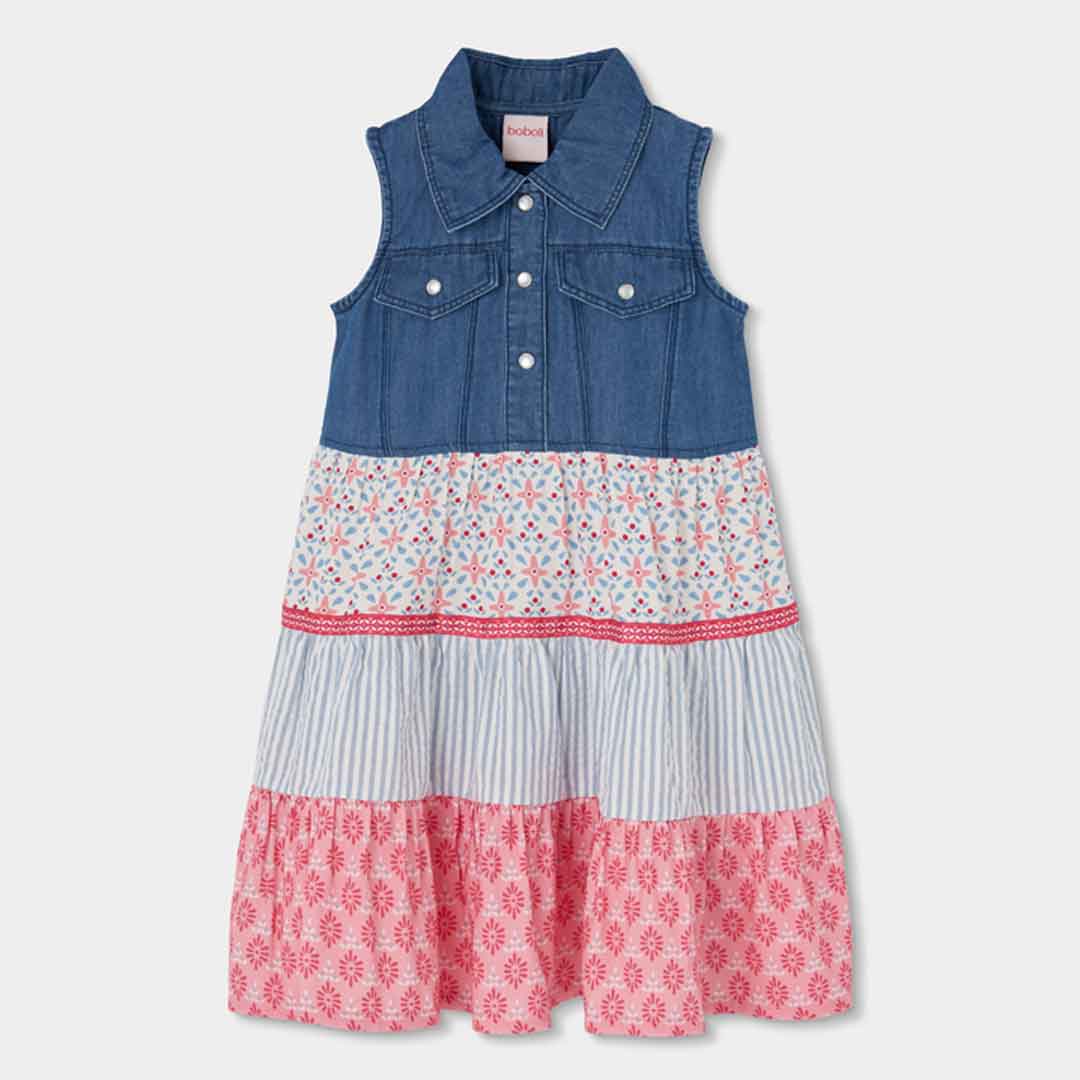Denim dress combined for girl