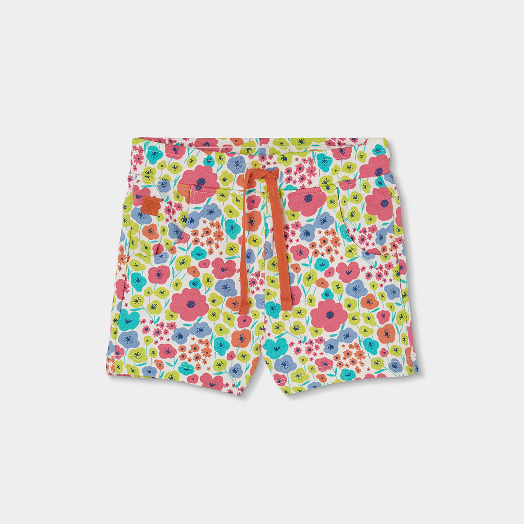 Fleece bermuda shorts floral for girl