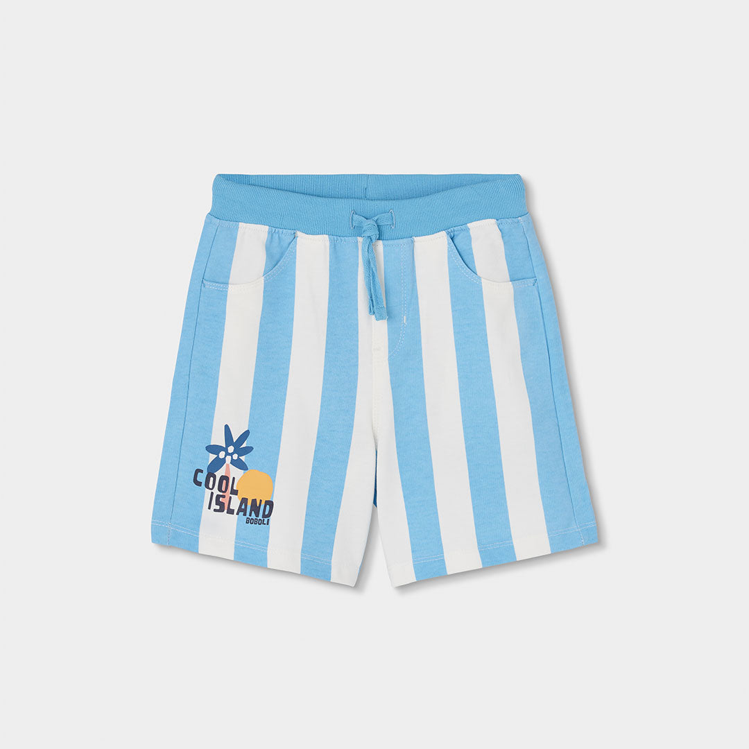 Fleece bermuda shorts striped for boy