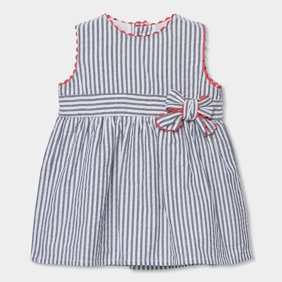 Poplin dress striped for baby
