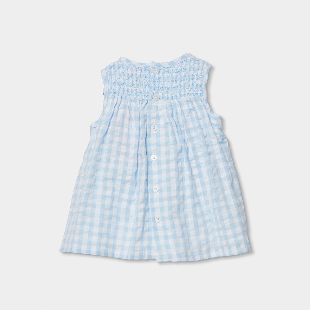 Poplin dress check for baby